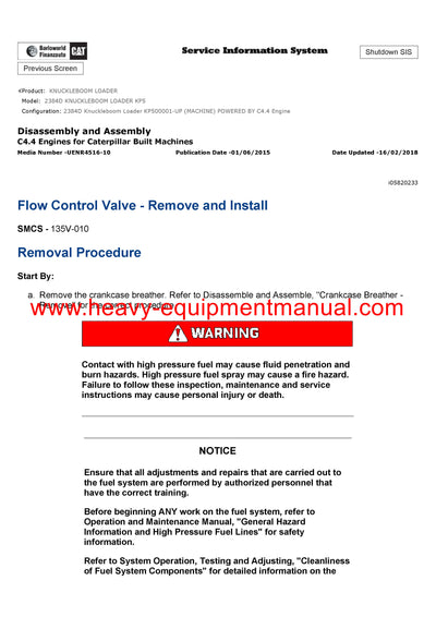 DOWNLOAD CATERPILLAR 2384D KNUCKLEBOOM LOADER SERVICE REPAIR MANUAL KP5