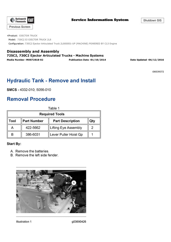 Download Caterpillar 730C2 EJ Ejector Truck Service Repair Manual 2L8