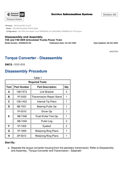 Download Caterpillar 740 Articulated Truck Service Repair Manual WWD