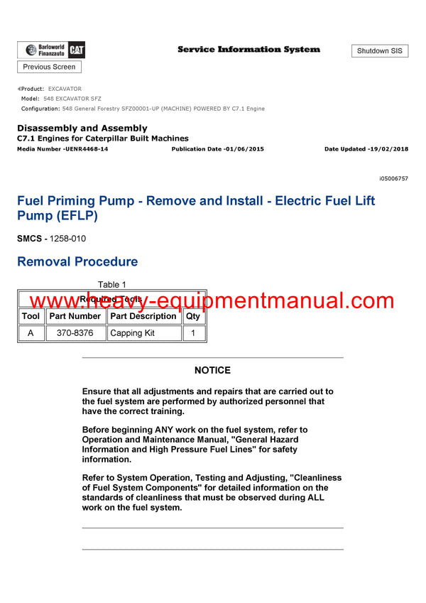 DOWNLOAD CATERPILLAR 548 EXCAVATOR SERVICE REPAIR MANUAL SFZ