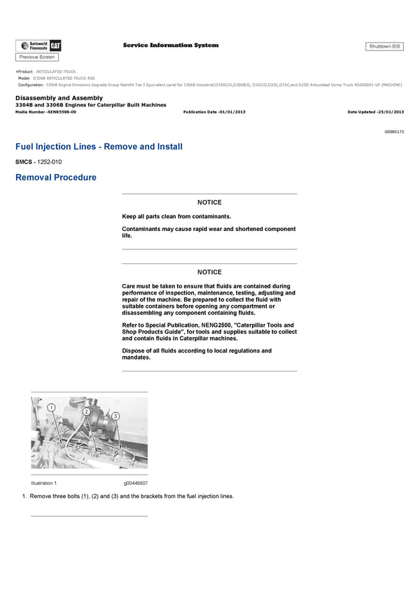 Download Caterpillar D300B Articulated Truck Service Repair Manual 4SD