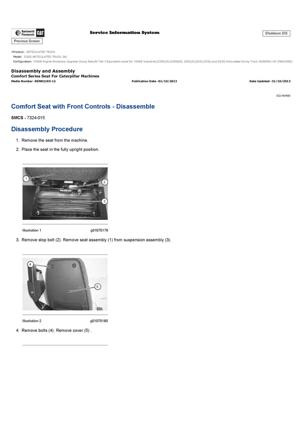 Download Caterpillar D30D ARTICULATED TRUCK Service Repair Manual 3AJ