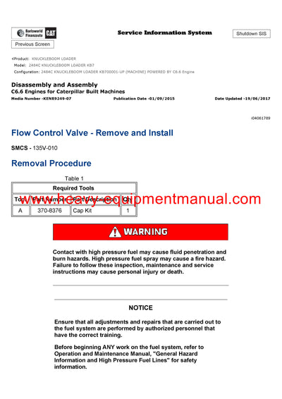 DOWNLOAD CATERPILLAR 2484C KNUCKLEBOOM LOADER SERVICE REPAIR MANUAL KB7