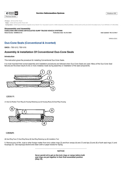 Download Caterpillar D350D ARTICULATED TRUCK Service Repair Manual 9RF