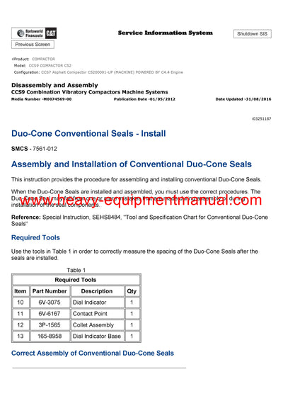 DOWNLOAD CATERPILLAR CCS9 COMPACTOR SERVICE REPAIR MANUAL C52