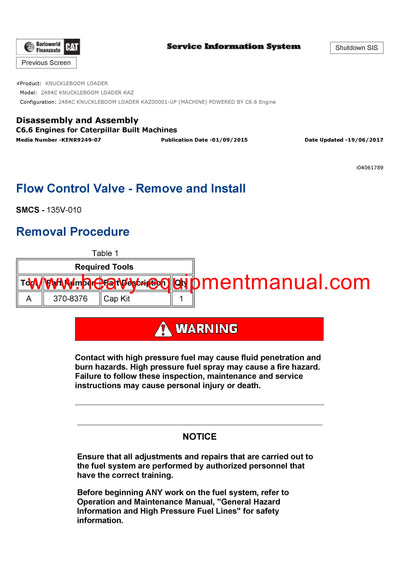 DOWNLOAD CATERPILLAR 2484C KNUCKLEBOOM LOADER SERVICE REPAIR MANUAL KAZ