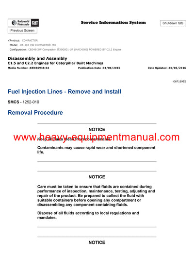 DOWNLOAD CATERPILLAR CB-34B XW COMPACTOR SERVICE REPAIR MANUAL JTX