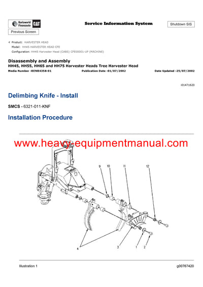 DOWNLOAD CATERPILLAR HH45 HARVESTER HEAD SERVICE REPAIR MANUAL CFE