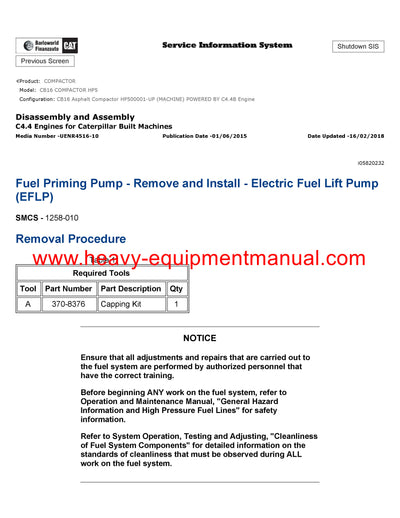 DOWNLOAD CATERPILLAR CB16 COMPACTOR SERVICE REPAIR MANUAL HP5