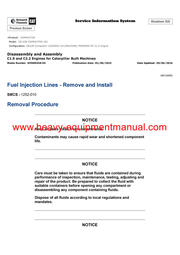 DOWNLOAD CATERPILLAR CB-22B COMPACTOR SERVICE REPAIR MANUAL LR2