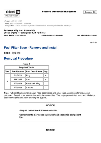 Download Caterpillar BG-2255C ASPHALT PAVER Service Repair Manual CKR