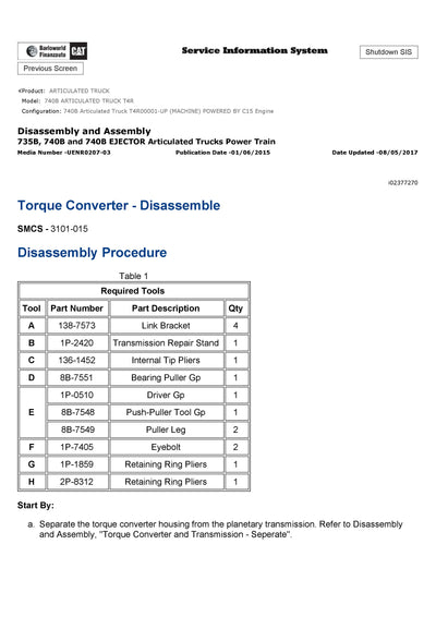 Download Caterpillar 740B ARTICULATED TRUCK Service Repair Manual T4R