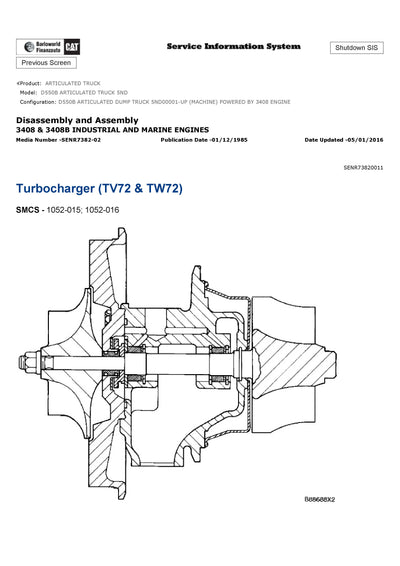Download Caterpillar D550B ARTICULATED TRUCK Service Repair Manual 5ND
