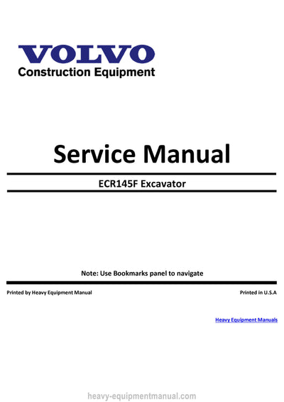 Volvo ECR145F Excavator Service Repair Manual