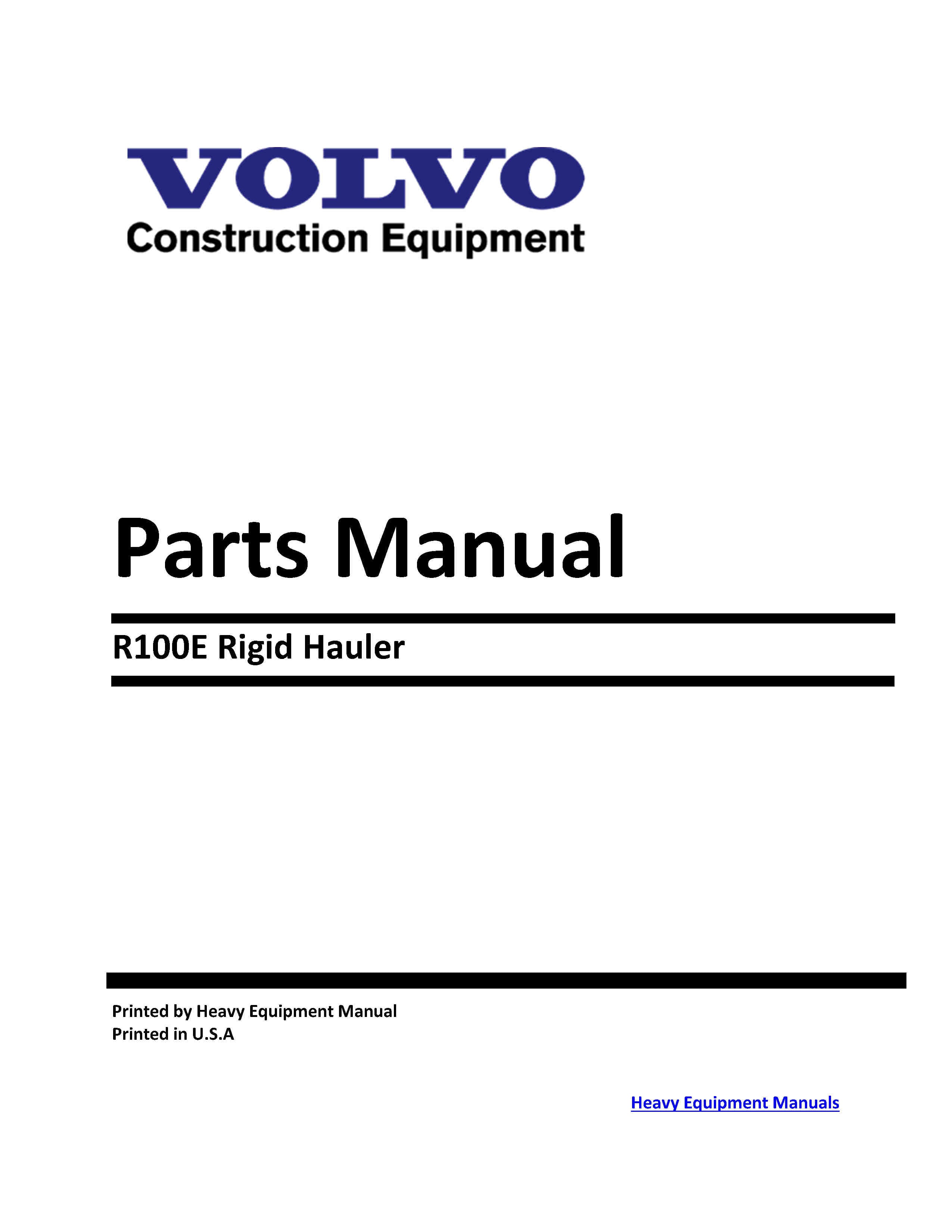 Volvo R100e Engine Volvo R100E Rigid Hauler Parts Manual Download PDF – Heavy Equipment Manual