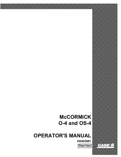 Case IH Tractor McCormick O-4 and OS-4 Operator’s Manual 1004228R1