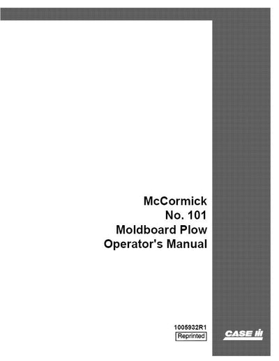 Case IH Tractor Moldboard Plow used on 100 130 140 Operator’s Manual 1005932R1