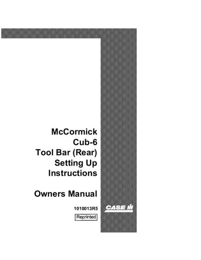 Case IH Tractor 6 Cub 6 Cub-6 Rear – McCormick Operator’s Manual 1010013R5