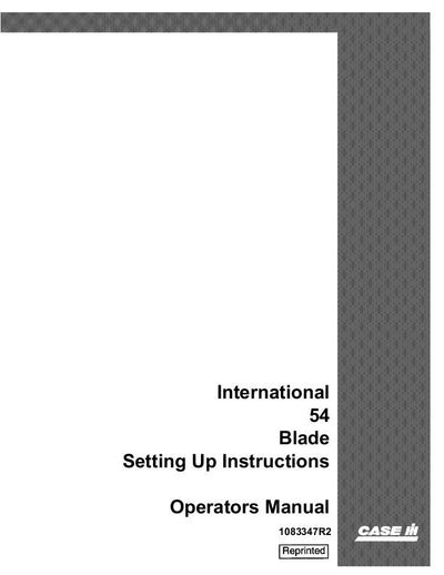 Case IH Tractor 54 International Blade Operator’s Manual 1083347R2