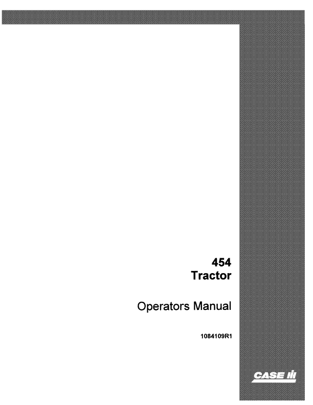 Case IH Tractor 454 Operator’s Manual 1084109R1