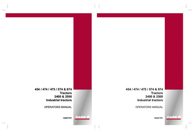 Case IH Tractor 454 474 574 674 United Kingdom Build Indust Trcts Operator’s Manual 1092877R7