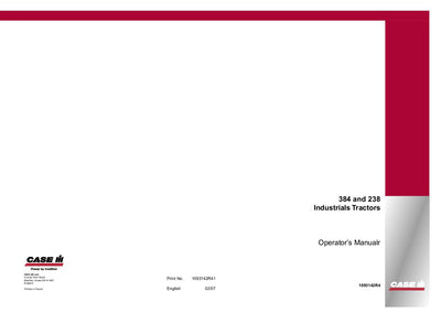 Case IH Tractor 384 and 238 Industrials Operator’s Manual 1093142R4