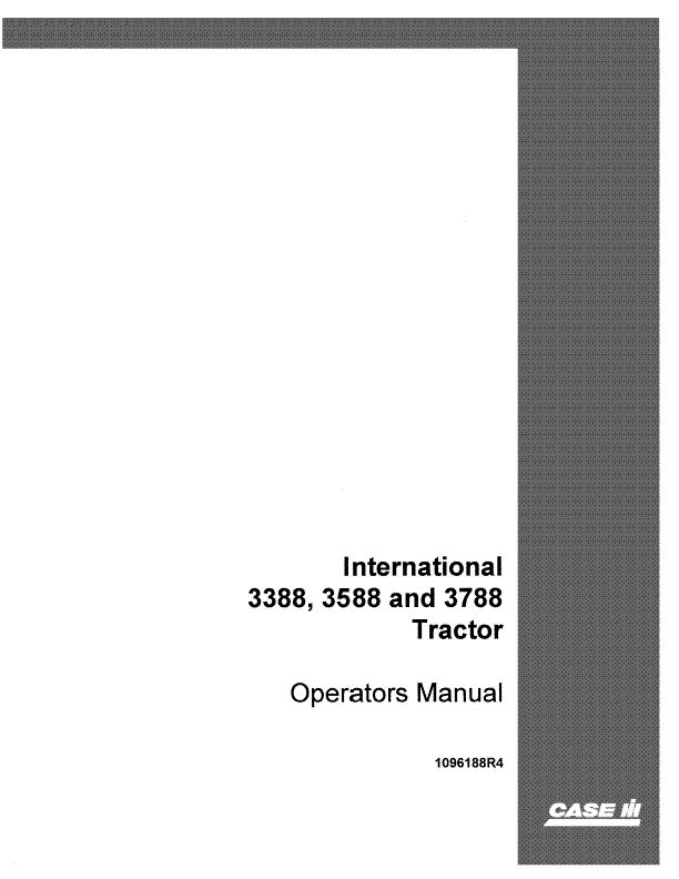 Case IH Tractor 3388 3588 3788 Operator’s Manual 1096188R4