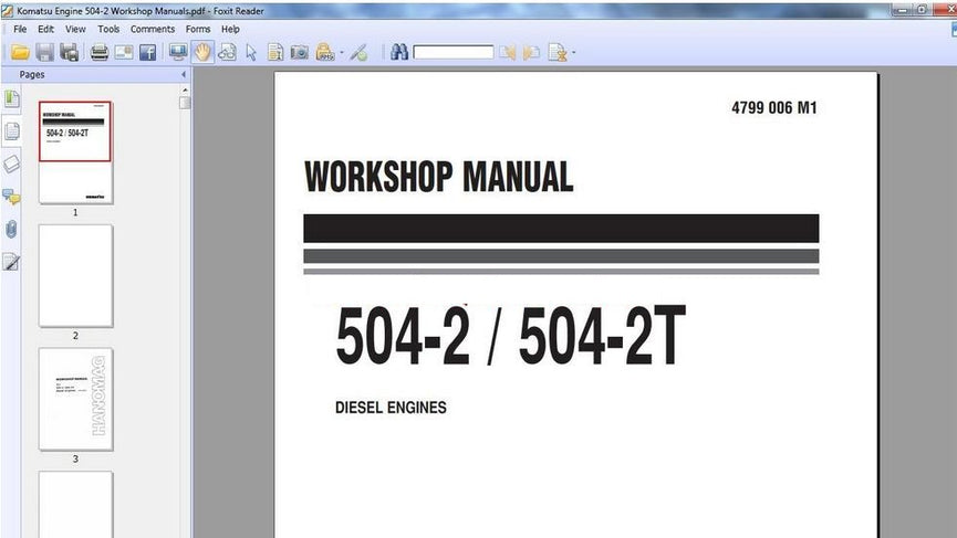 1994 KOMATSU 504-2 504-2T Diesel Engine Workshop Service Repair Manual