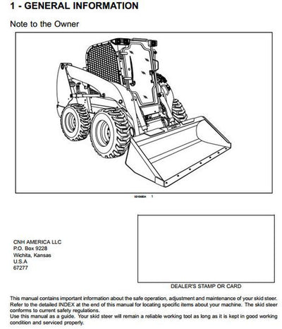 2011 Case SR/SV Alpha Series Skid Steer Loader Operator’s Manual PDF