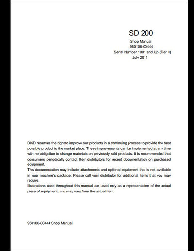 2011 Doosan SD 200 Wheeled Excavator Workshop Service Repair Manual