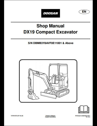 2014 Doosan DX19 Compact Crawled Excavator Workshop Service Repair Manual