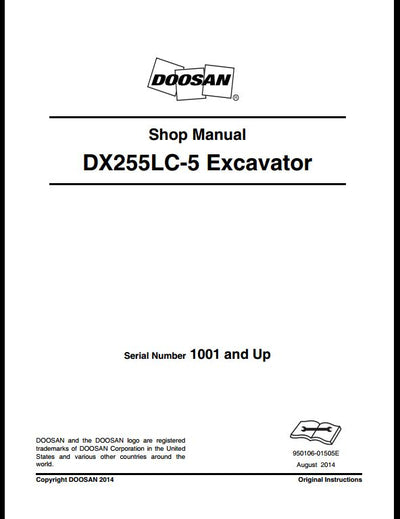 2014 Doosan DX255LC-5 Crawled Excavator Workshop Service Repair Manual