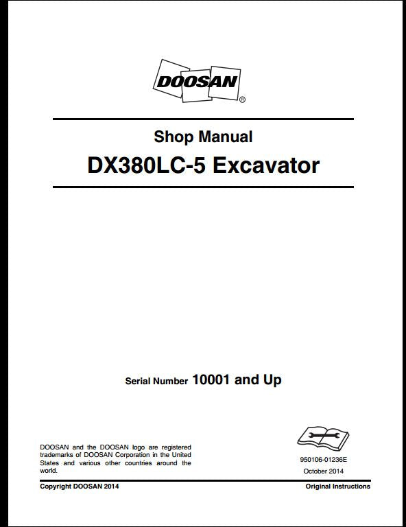 2014 Doosan DX380LC-5 Crawled Excavator Workshop Service Repair Manual