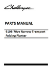 2018 2020 Challenger 9108-70ve Narrow Transport Folding Planter Parts Manual Instant Download