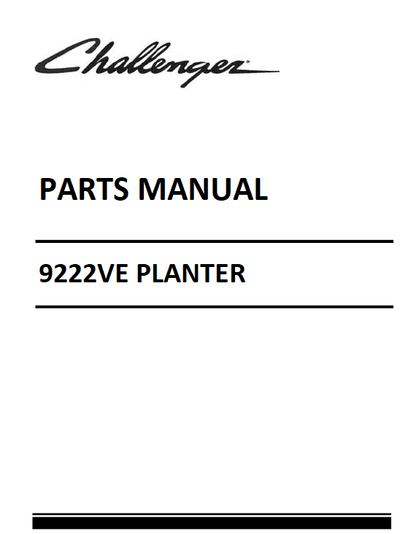 2019-2020 Challenger 9222ve Planter Parts Manual Instant Download