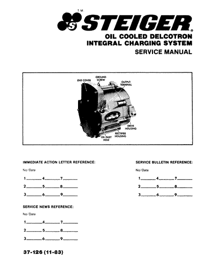 Case IH Tractor Steiger Integral Charging System Operator’s Manual 37-126