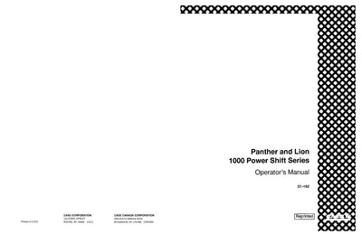 Case IH Tractor Panther & lion 1000 Power Shift Series Operator’s Manual 37-162