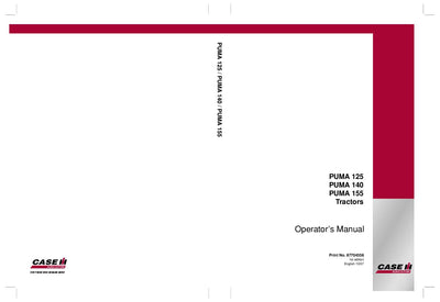 Case IH Tractor PUMA 125,140,155 Operator’s Manual 87704358
