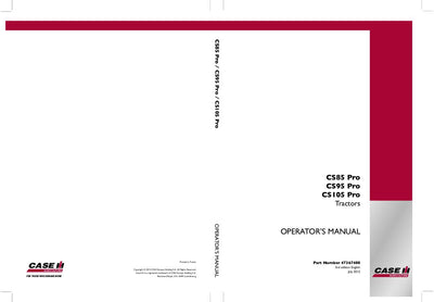 Case IH Tractor CS85 Pro CS95 Pro CS105 Pro Operator’s Manual 47367480