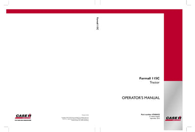 Case IH Tractor Farmall 115C Operator’s Manual 47604432