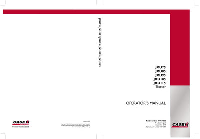 Case IH Tractor JXU75 JXU85 JXU95 JXU105 JXU115 Operator’s Manual 47767880