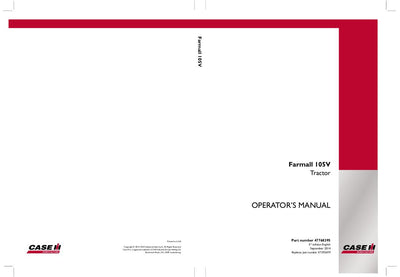Case IH Tractor Farmall 105V Operator’s Manual 47768395