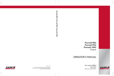 Case IH Tractor Farmall 85U 95U 105U Operator’s Manual 47768977