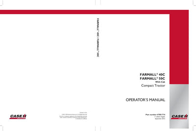 Case IH Tractor Farmall® 40CFarmall® 50C With Cab Operator’s Manual 47901774
