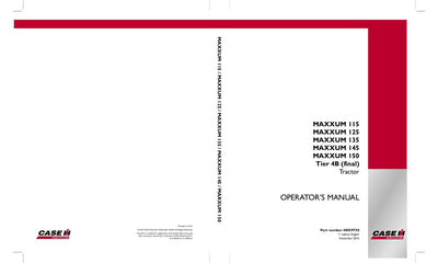 Case IH Tractor MAXXUM 115 125 135 145 150 Tier 4B Operator’s Manual 48039750
