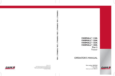 Case IH Tractor Farmall 110A 120A 125A 140A Tier 3 Operator’s Manual 48042568