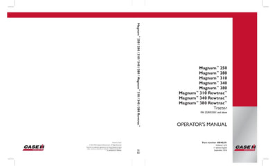 Case IH Tractor Magnum 250 280 310 340 380 Magnum 310 340 380 Rowtrac Operator’s Manual 48048291