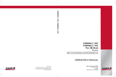 Case IH Tractor Farmall 45C 50C 55C Tier 4B (final) Operator’s Manual 48115974