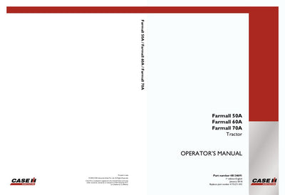 Case IH Tractor Farmall® 50A Farmall® 60A Farmall® 70A Operator’s Manual 48134691