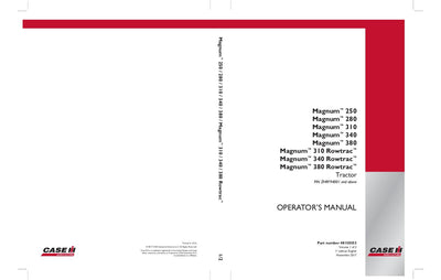 Case IH Tractor Magnum 250,280,310,340,380 Magnum 310,340,380 Rowtrac Operator’s Manual 48158553